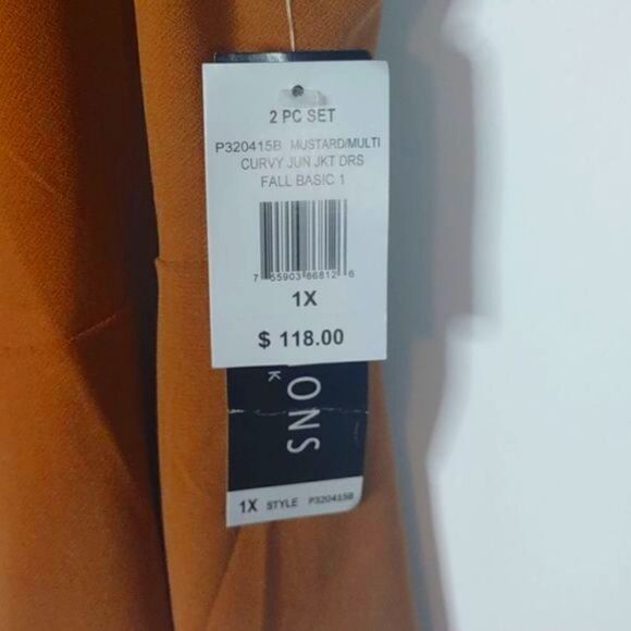 Perceptions Women 1X Carmel Polyester Tie Overblouse - Picture 5 of 9